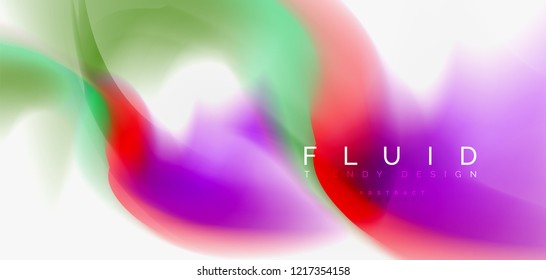 Mixing liquid color flow abstract background. Trendy abstract layout template for business or technology presentation, internet poster or web brochure cover, wallpaper. Vector illustration