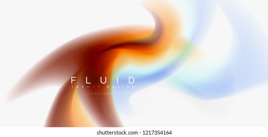 Mixing liquid color flow abstract background. Trendy abstract layout template for business or technology presentation, internet poster or web brochure cover, wallpaper. Vector illustration