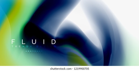 Mischung flüssiger Farbflüsse abstrakter Hintergrund. Trendy abstrakte Layout-Vorlage für Geschäfts- oder Technologiepräsentationen, Internet-Poster oder Web-Broschüren-Cover, Bildschirmhintergrund. Vektorgrafik