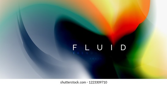 Mixing liquid color flow abstract background. Trendy abstract layout template for business or technology presentation, internet poster or web brochure cover, wallpaper. Vector illustration