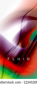 Mixing liquid color flow abstract background. Trendy abstract layout template for business or technology presentation, internet poster or web brochure cover, wallpaper. Vector illustration