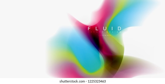 Mixing liquid color flow abstract background. Trendy abstract layout template for business or technology presentation, internet poster or web brochure cover, wallpaper. Vector illustration