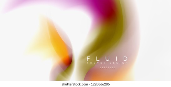 Mixing liquid color flow abstract background. Trendy abstract layout template for business or technology presentation, internet poster or web brochure cover, wallpaper. Vector illustration