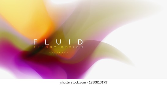 Mixing liquid color flow abstract background. Trendy abstract layout template for business or technology presentation, internet poster or web brochure cover, wallpaper. Vector illustration