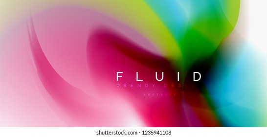 Mezcla de fondo abstracto de flujo de color líquido. Plantilla de diseño abstracto a la moda para presentación de negocios o tecnología, portada de póster de internet o de folletos web, fondo de pantalla. Ilustración del vector