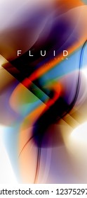 Mixing liquid color flow abstract background. Trendy abstract layout template for business or technology presentation, internet poster or web brochure cover, wallpaper. Vector illustration