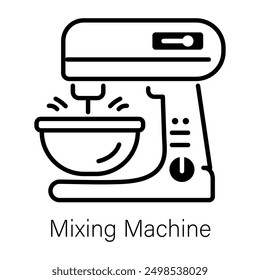 Mixing machine icon in linear style