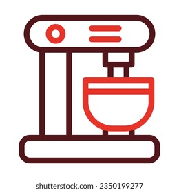 Mixing Machine Thick Line Two Color Icons For Personal And Commercial Use.
