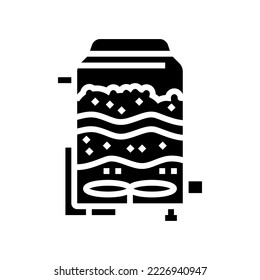 mixing mash beer production glyph icon vector. mixing mash beer production sign. isolated symbol illustration
