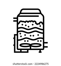 mixing mash beer production line icon vector. mixing mash beer production sign. isolated contour symbol black illustration