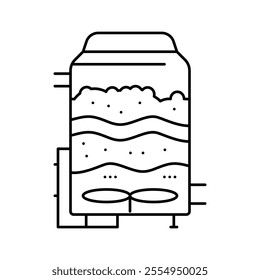 mixing mash beer production line icon vector. mixing mash beer production sign. isolated contour symbol black illustration