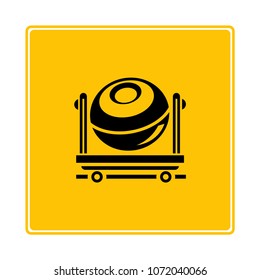 mixing mortar icon in yellow background