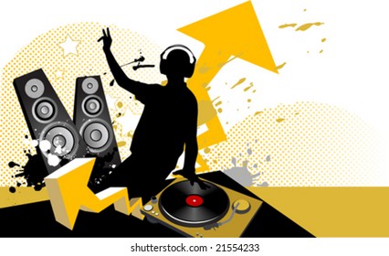 Mixing music concept, vector illustration