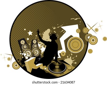 Mixing music concept, vector illustration