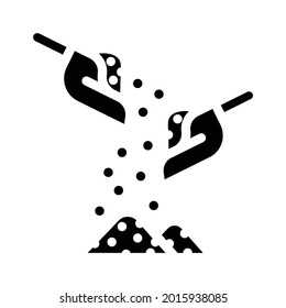 mixing spices glyph icon vector. mixing spices sign. isolated contour symbol black illustration