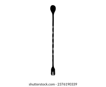 Mixing spoon silhouette vector art