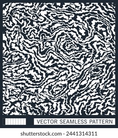 Mixing streams. Monochrome organic texture. Seamless pattern. Vector graphics