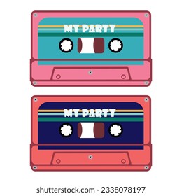 Mixtape color retro party pink music