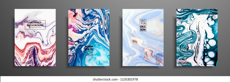 Mixture of acrylic paints. Liquid marble texture. Fluid art. Applicable for design cover, presentation, invitation, flyer, annual report, poster and business card, desing packaging. Modern artwork