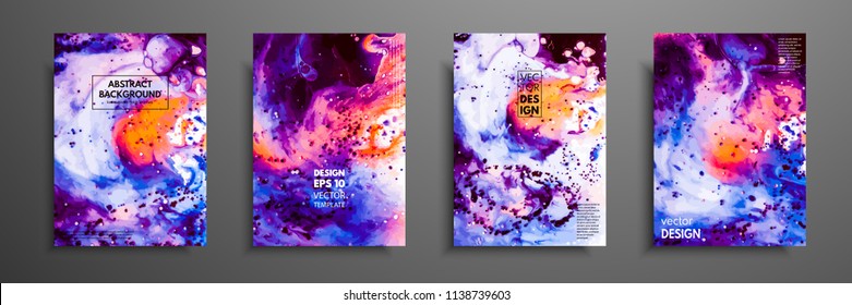 Mixture of acrylic paints. Liquid marble texture. Fluid art. Applicable for design cover, presentation, invitation, flyer, annual report, poster and business card, desing packaging. Modern artwork