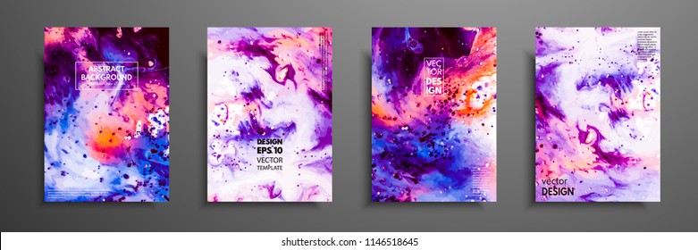 Mixture of acrylic paints. Liquid marble texture. Fluid art. Applicable for design cover, presentation, invitation, flyer, annual report, poster and business card, desing packaging. Modern artwork.
