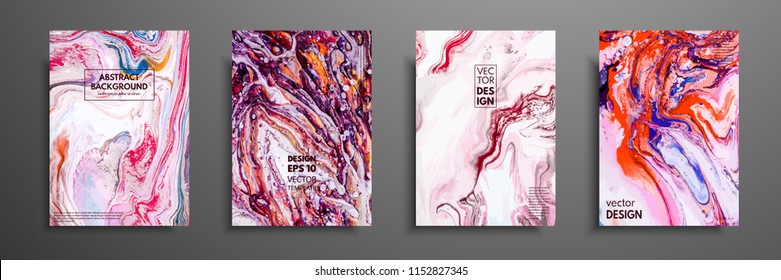 Mixture of acrylic paints. Liquid marble texture. Fluid art. Applicable for design cover, presentation, invitation, flyer, annual report, poster and business card, desing packaging. Modern artwork.