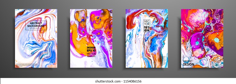 Mixture of acrylic paints. Liquid marble texture. Fluid art. Applicable for design cover, presentation, invitation, flyer, annual report, poster and business card, desing packaging. Modern artwork.