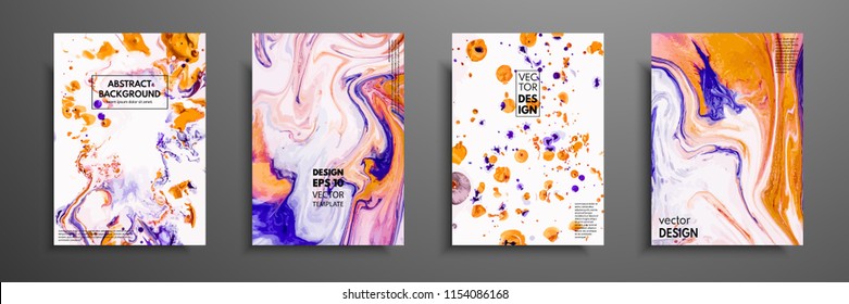 Mixture of acrylic paints. Liquid marble texture. Fluid art. Applicable for design cover, presentation, invitation, flyer, annual report, poster and business card, desing packaging. Modern artwork.