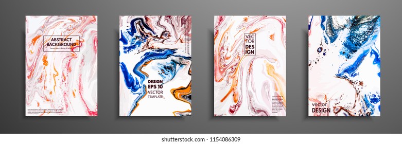 Mixture of acrylic paints. Liquid marble texture. Fluid art. Applicable for design cover, presentation, invitation, flyer, annual report, poster and business card, desing packaging. Modern artwork.