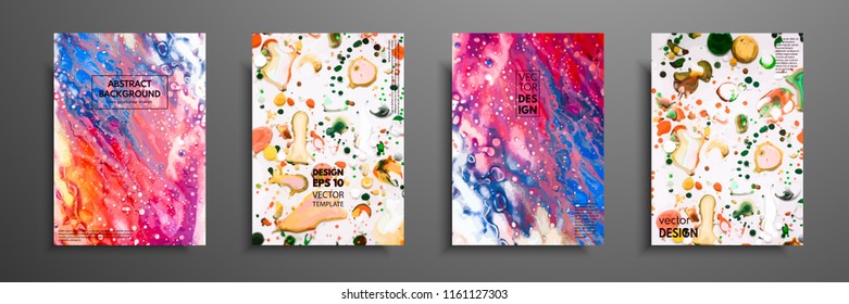 Mixture of acrylic paints. Liquid marble texture. Fluid art. Applicable for design cover, presentation, invitation, flyer, annual report, poster and business card, desing packaging. Modern artwork.