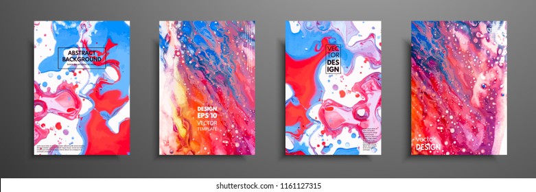 Mixture of acrylic paints. Liquid marble texture. Fluid art. Applicable for design cover, presentation, invitation, flyer, annual report, poster and business card, desing packaging. Modern artwork.