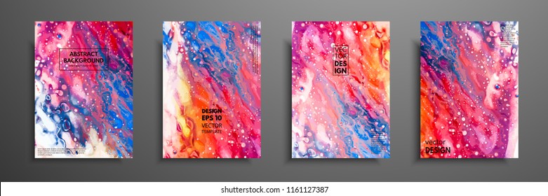 Mixture of acrylic paints. Liquid marble texture. Fluid art. Applicable for design cover, presentation, invitation, flyer, annual report, poster and business card, desing packaging. Modern artwork.