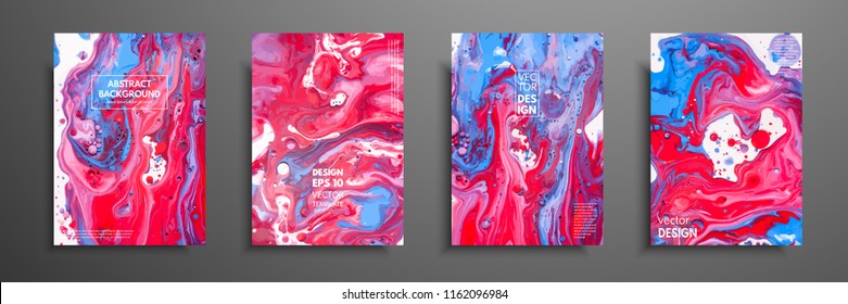 Mixture of acrylic paints. Liquid marble texture. Fluid art. Applicable for design cover, presentation, invitation, flyer, annual report, poster and business card, desing packaging. Modern artwork.
