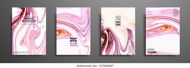 Mixture of acrylic paints. Liquid marble texture. Fluid art. Applicable for design cover, presentation, invitation, flyer, annual report, poster and business card, desing packaging. Modern artwork