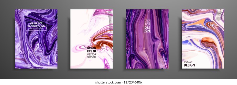 Mixture of acrylic paints. Liquid marble texture. Fluid art. Applicable for design cover, presentation, invitation, flyer, annual report, poster and business card, desing packaging. Modern artwork