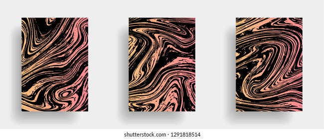 Mixture of acrylic paints. Liquid marble texture. Fluid art. Applicable for design cover, presentation, invitation, flyer, annual report, poster, desing packaging. Modern artwork - Vector