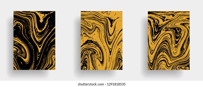 Mixture of acrylic paints. Liquid marble texture. Fluid art. Applicable for design cover, presentation, invitation, flyer, annual report, poster, desing packaging. Modern artwork - Vector