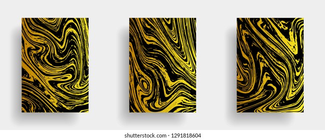 Mixture of acrylic paints. Liquid marble texture. Fluid art. Applicable for design cover, presentation, invitation, flyer, annual report, poster, desing packaging. Modern artwork - Vector