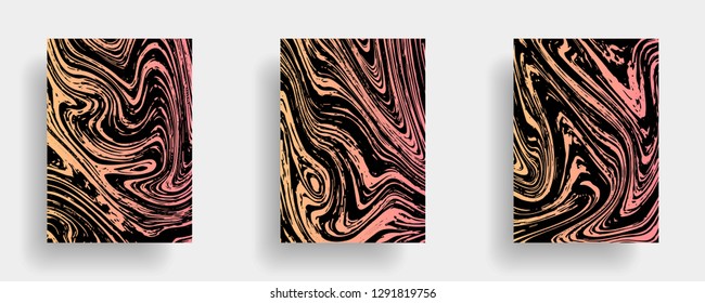 Mixture of acrylic paints. Liquid marble texture. Fluid art. Applicable for design cover, presentation, invitation, flyer, annual report, poster, desing packaging. Modern artwork - Vector