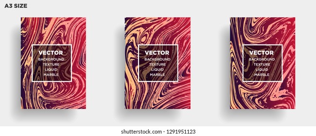 Mixture of acrylic paints. Liquid marble texture. Fluid art. Applicable for design cover, presentation, invitation, flyer, annual report, poster, desing packaging. Modern artwork - Vector