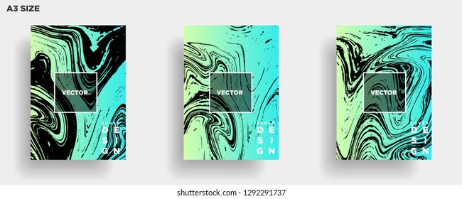 Mixture of acrylic paints. Liquid marble texture. Fluid art. Applicable for design cover, presentation, invitation, flyer, annual report, poster, desing packaging. Modern artwork - Vector