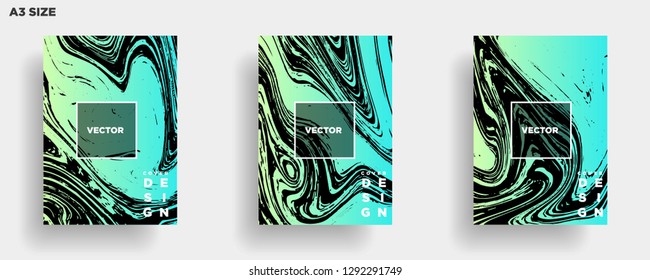 Mixture of acrylic paints. Liquid marble texture. Fluid art. Applicable for design cover, presentation, invitation, flyer, annual report, poster, desing packaging. Modern artwork - Vector