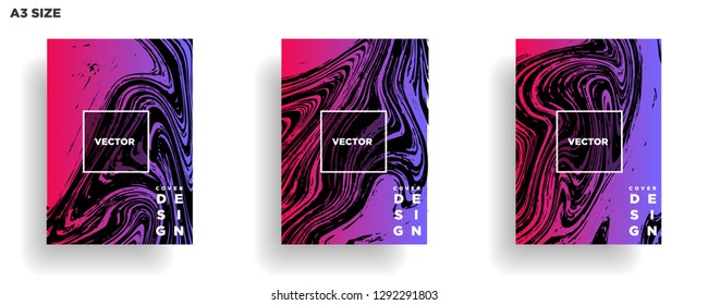 Mixture of acrylic paints. Liquid marble texture. Fluid art. Applicable for design cover, presentation, invitation, flyer, annual report, poster, desing packaging. Modern artwork - Vector