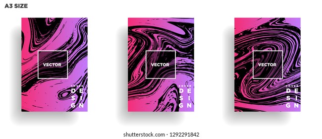 Mixture of acrylic paints. Liquid marble texture. Fluid art. Applicable for design cover, presentation, invitation, flyer, annual report, poster, desing packaging. Modern artwork - Vector