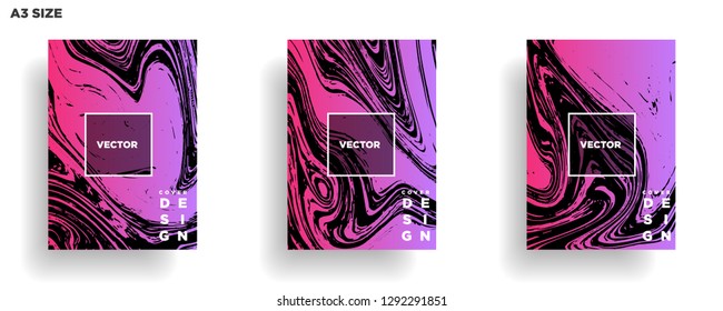 Mixture of acrylic paints. Liquid marble texture. Fluid art. Applicable for design cover, presentation, invitation, flyer, annual report, poster, desing packaging. Modern artwork - Vector