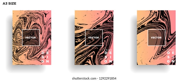 Mixture of acrylic paints. Liquid marble texture. Fluid art. Applicable for design cover, presentation, invitation, flyer, annual report, poster, desing packaging. Modern artwork - Vector