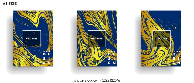 Mixture of acrylic paints. Liquid marble texture. Fluid art. Applicable for design cover, presentation, invitation, flyer, annual report, poster, desing packaging. Modern artwork - Vector
