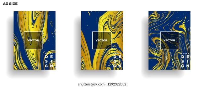 Mixture of acrylic paints. Liquid marble texture. Fluid art. Applicable for design cover, presentation, invitation, flyer, annual report, poster, desing packaging. Modern artwork - Vector