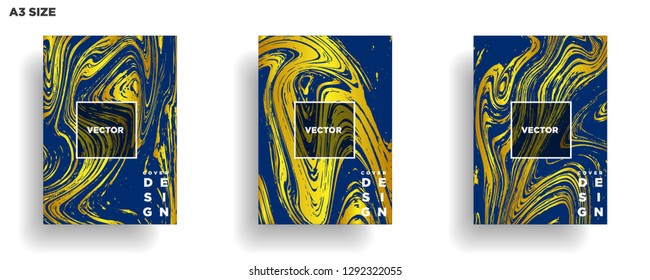 Mixture of acrylic paints. Liquid marble texture. Fluid art. Applicable for design cover, presentation, invitation, flyer, annual report, poster, desing packaging. Modern artwork - Vector