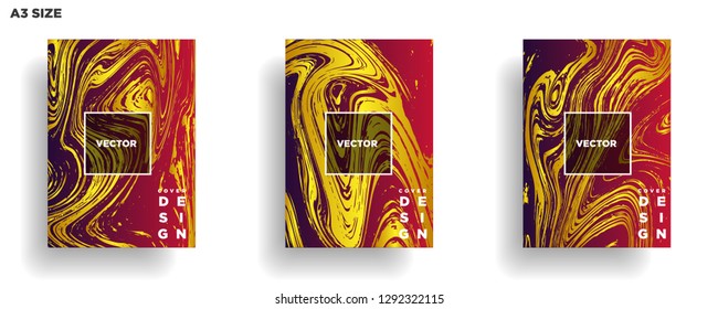 Mixture of acrylic paints. Liquid marble texture. Fluid art. Applicable for design cover, presentation, invitation, flyer, annual report, poster, desing packaging. Modern artwork - Vector